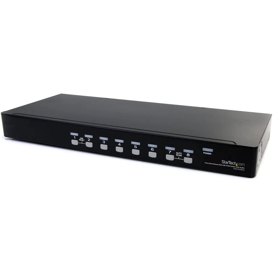 startech-com-commutateur-kvm-usb-vga-8-ports-rack-1u-avec-audio image 1