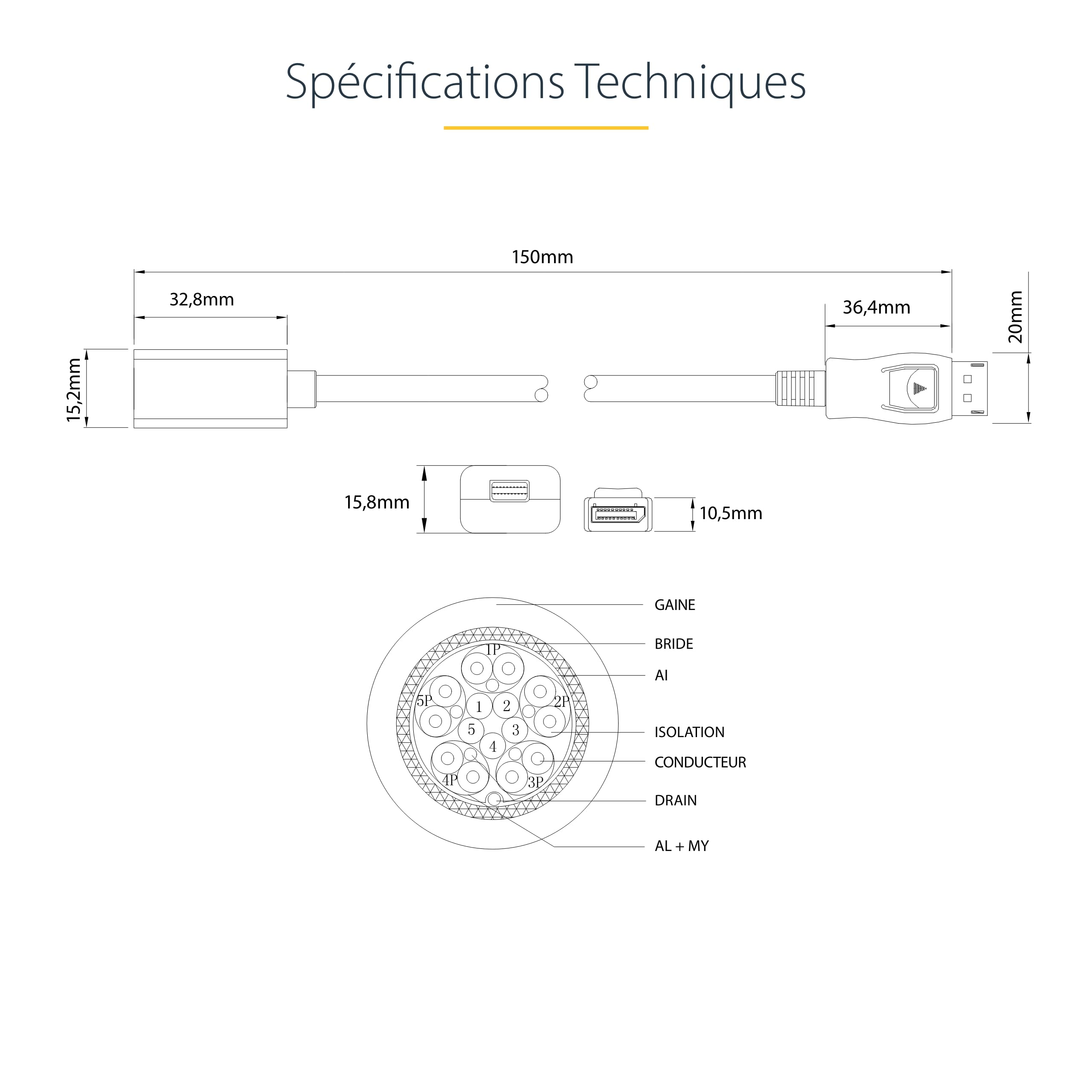 startech-com-dp2mdpmf6in-adaptateur-displayport-vers-mini-displayport-15-cm-4k image 5