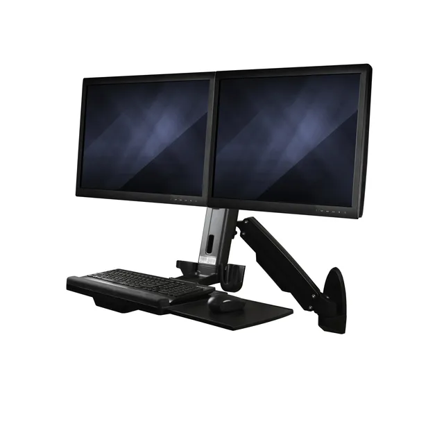 startech-com-wallsts2-support-bureau-debout-mural-double-cran-vesa-jusqu-24-pouc image 1