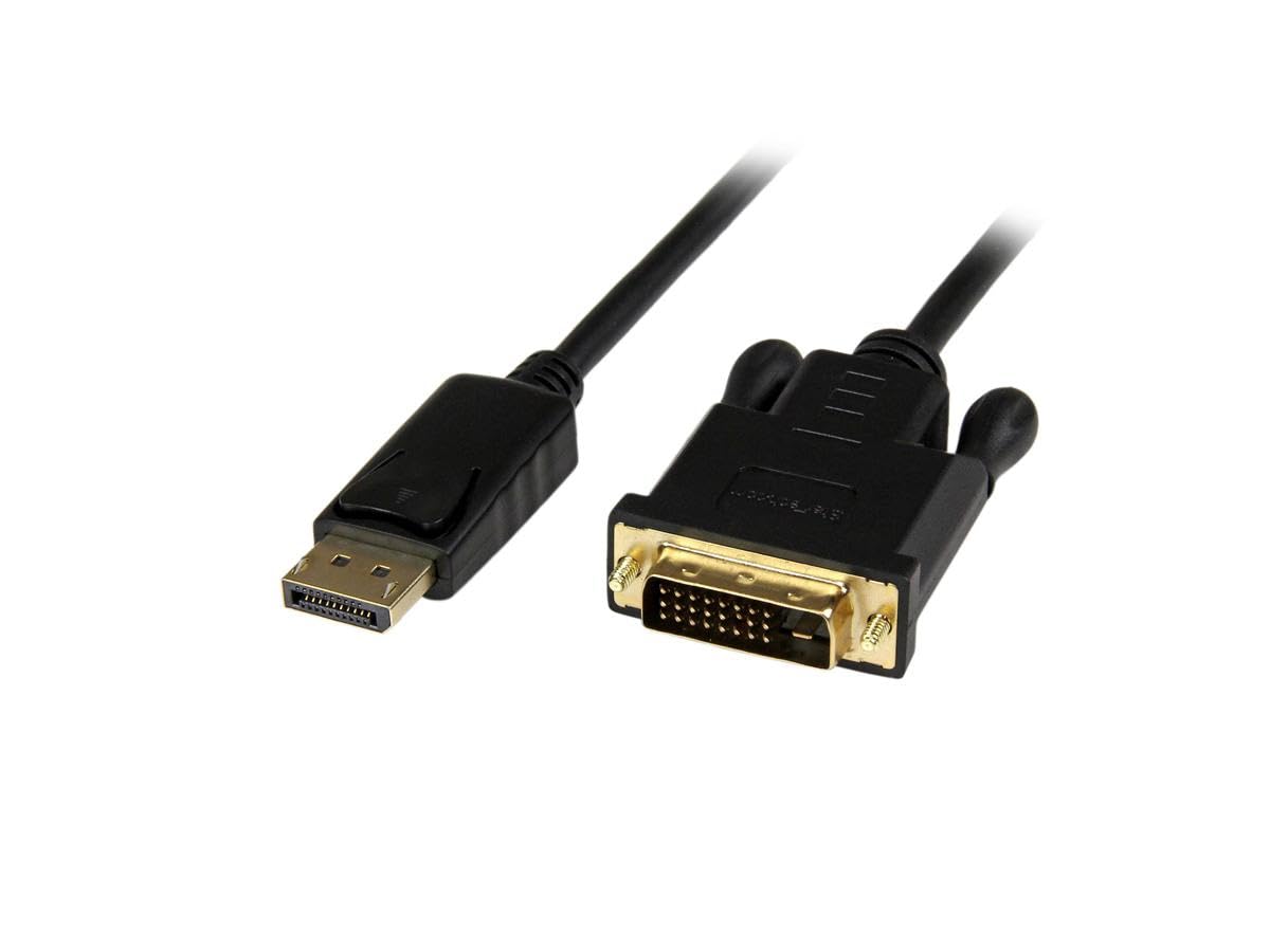 startech-com-dp2dvimm6bs-c-ble-actif-displayport-vers-dvi-d-1-8m-noir image 1