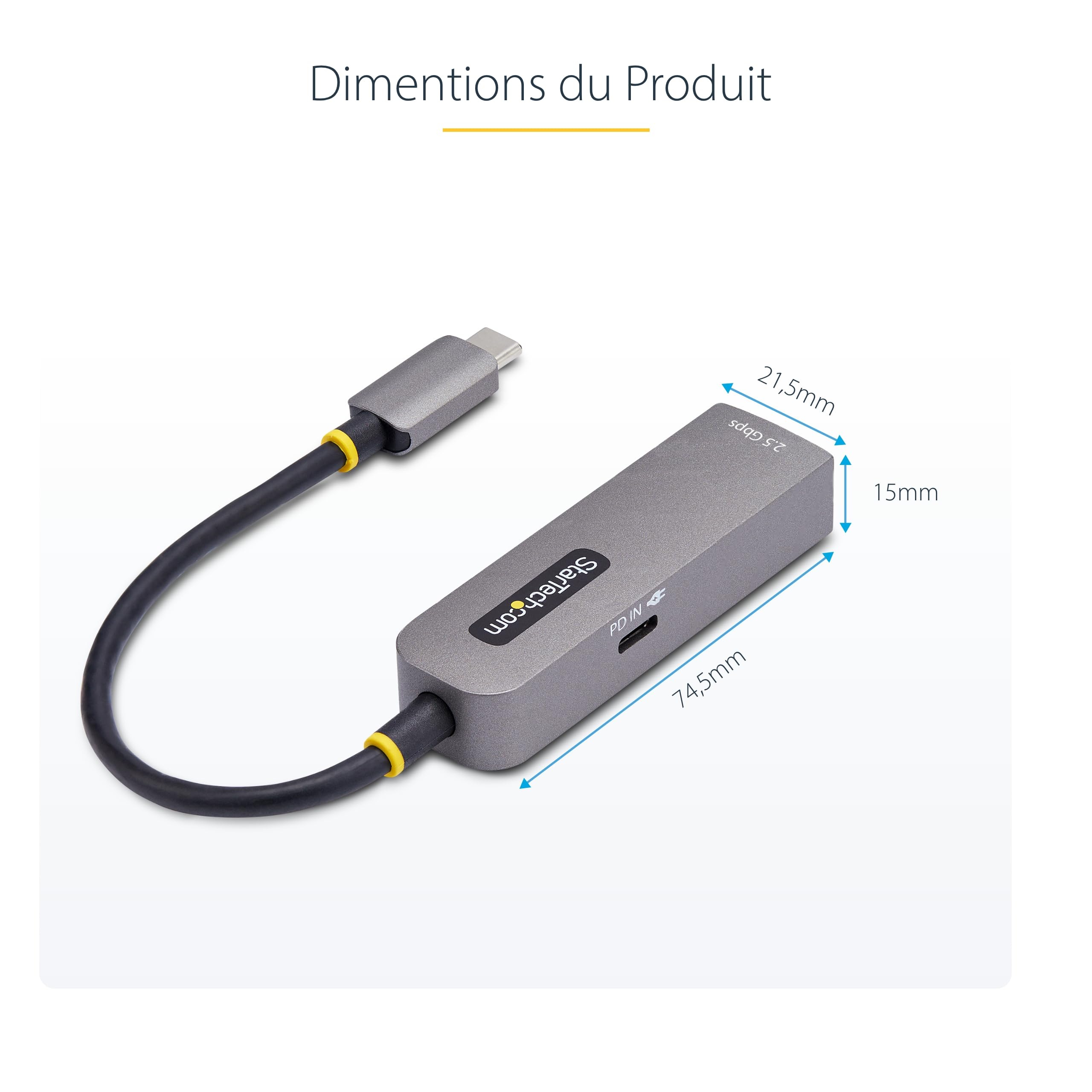startech-com-usb-c-vers-ethernet-2-5gbe-adaptateur-r-seau-100w-pd image 5