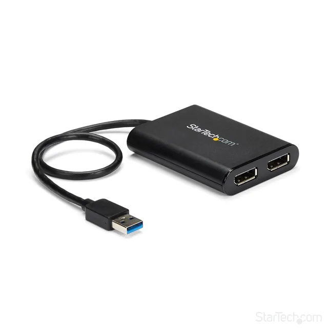 startech-com-usb32dp24k60-adaptateur-usb-3-0-vers-double-displayport-4k-60hz image 1