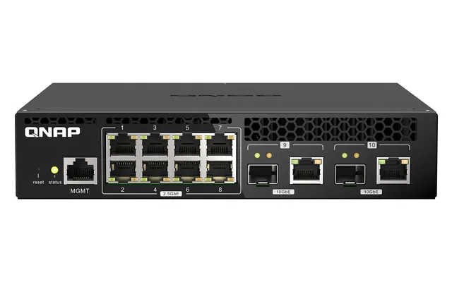 qnap-qsw-m2108r-2c-switch-r-seau-manag-l2-10gbe-2-5gbe-8-ports-2-combo-sfp image 1