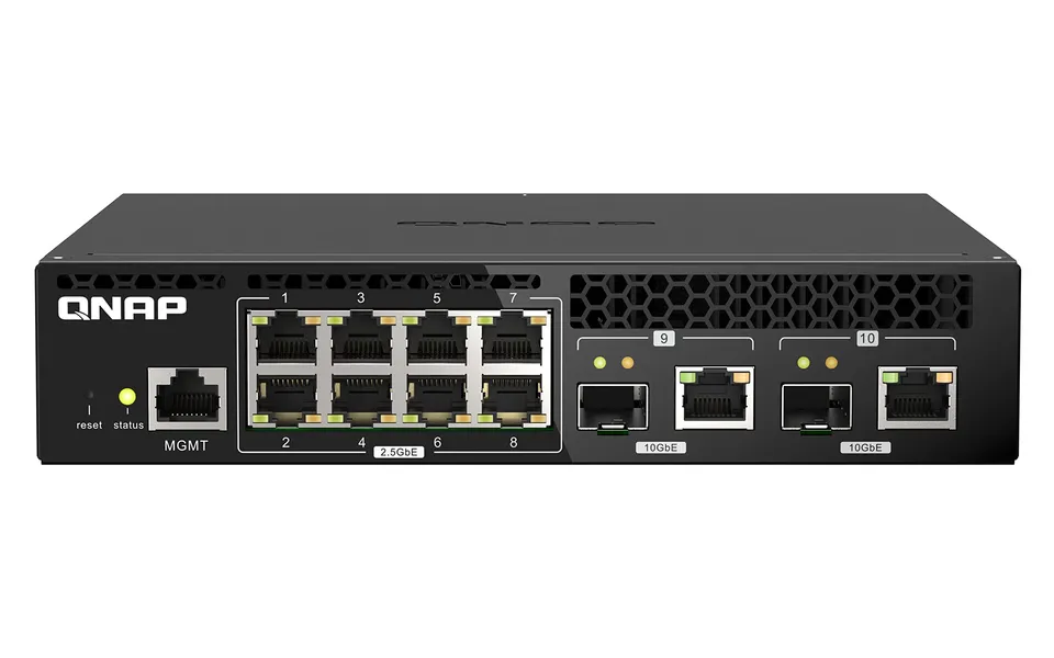 qnap-qsw-m2108r-2c-switch-r-seau-manag-l2-10gbe-2-5gbe-8-ports-2-combo-sfp image 1