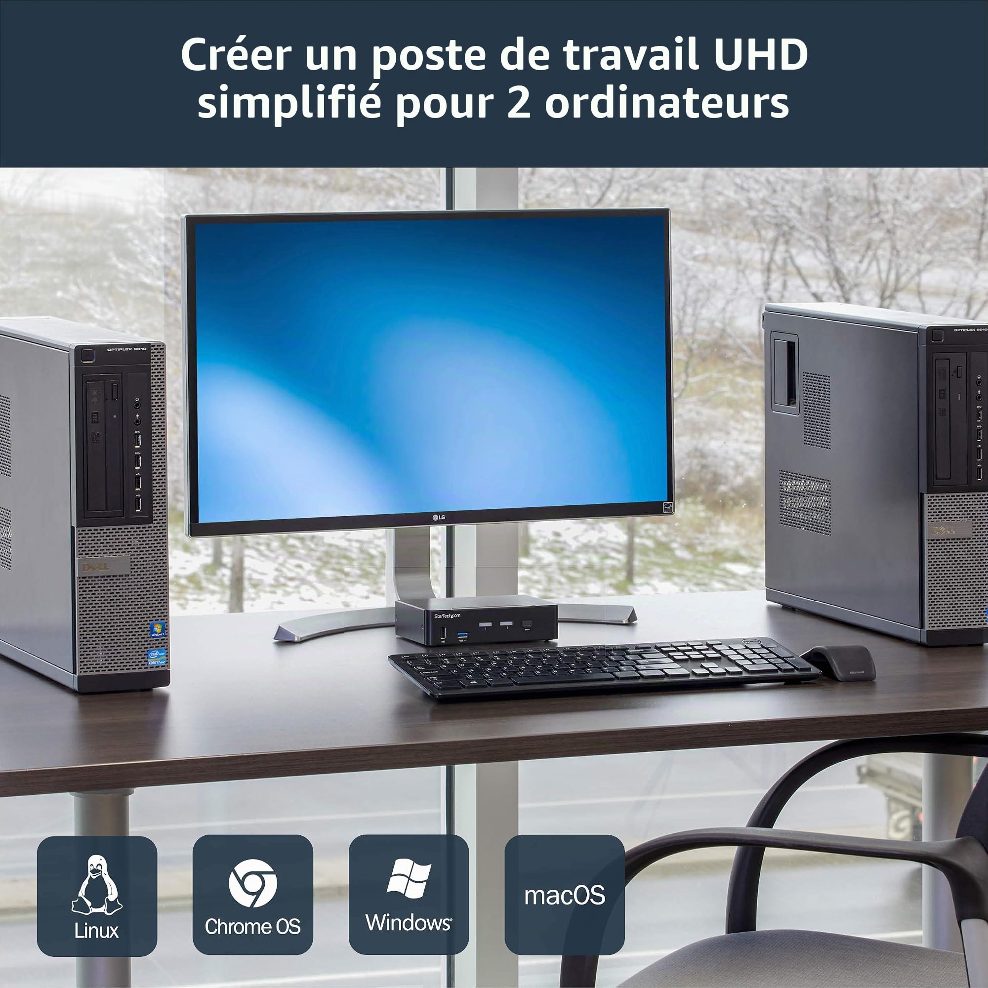 startech-com-st12mhdlan-series-switch-kvm-displayport-2-ports-4k-60-hz-avec-hub- image 7