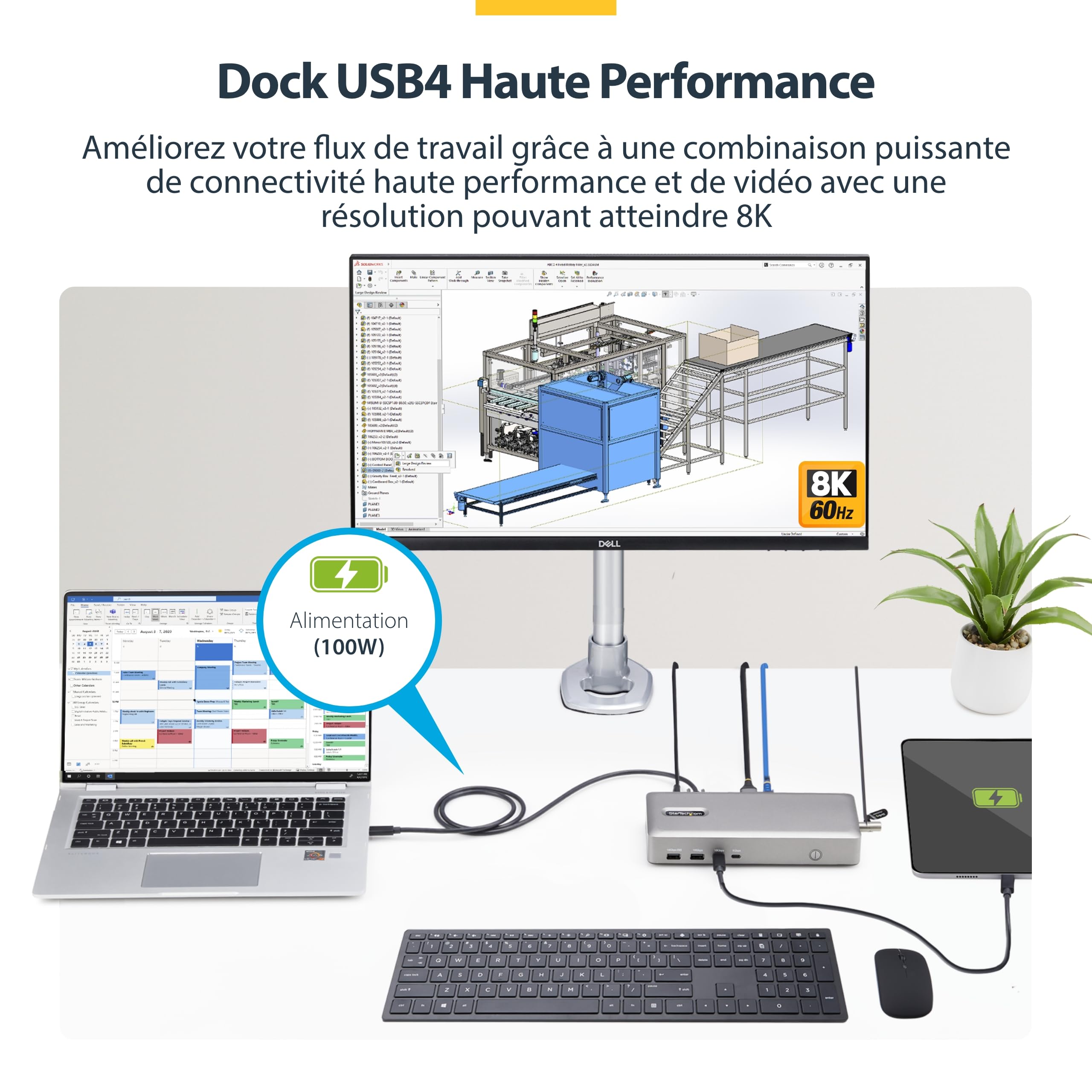 startech-com-dock-usb4-double-4k-120hz-8k-hdmi-100w-2-5-gbe-sans-pilote image 3