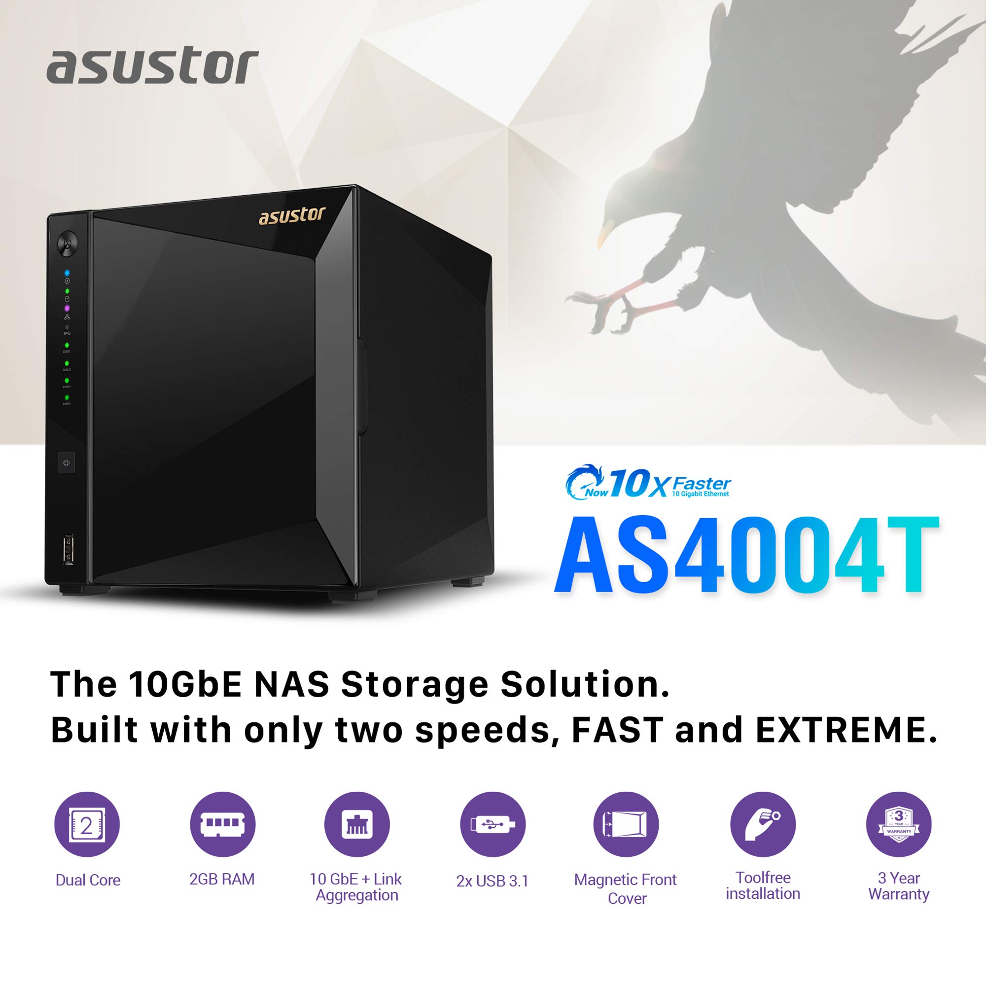 asustor-as4004t-syst-me-nas-4-baies-10-gbe-dual-core-ddr4 image 2