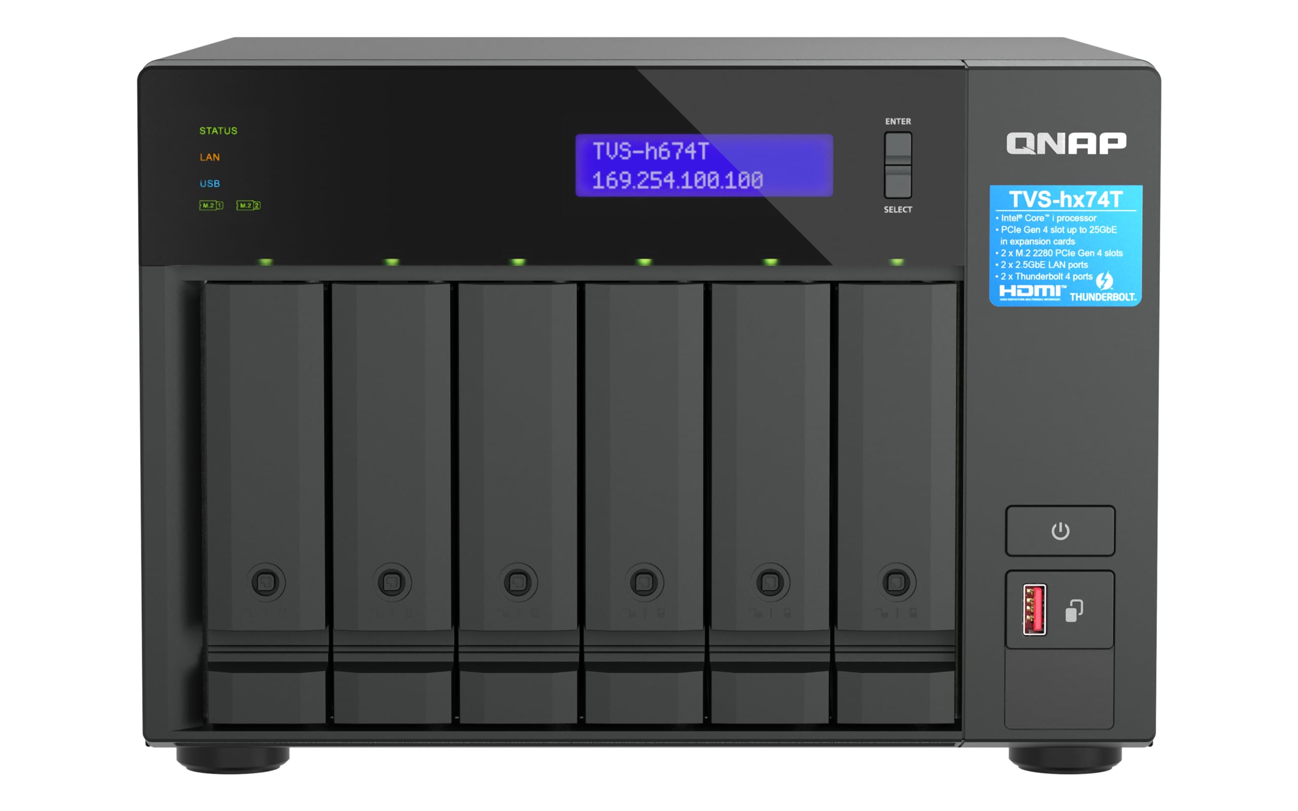 qnap-tvs-h674t-nas-6-baies-thunderbolt-4-intel-i5-32-go-ram image 1