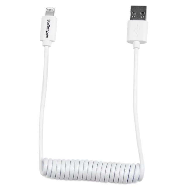 startech-com-c-ble-lightning-vers-usb-spiral-60-cm-blanc image 1