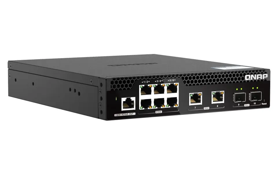 qnap-qsw-m2106r-2s2t-switch-rackable-manag-10gbe-2-5gbe image 1