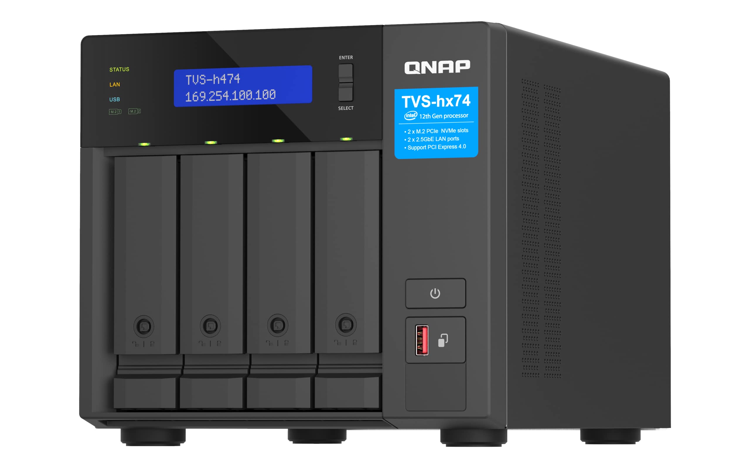 qnap-tvs-h474-pt-8g-serveur-nas-tour-4-baies-intel-pentium-gold-g7400 image 5