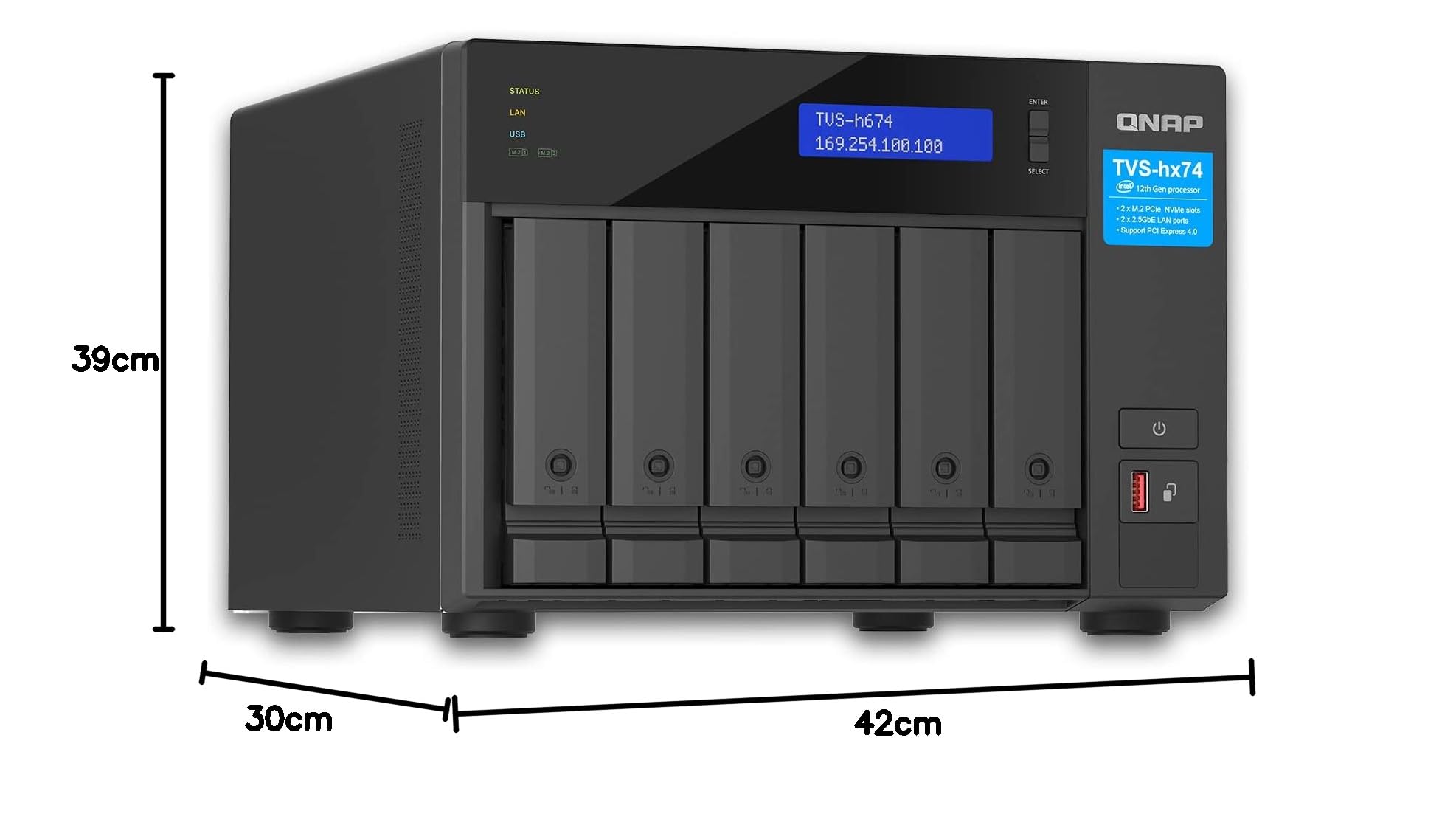 qnap-tvs-h674-i5-32g-nas-6-baies-haute-performance-intel-core-i5-12400-32go-2x-m image 5