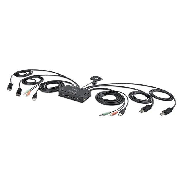 startech-com-switch-kvm-displayport-2-ports-double-cran-4k-60hz-aliment-usb image 1