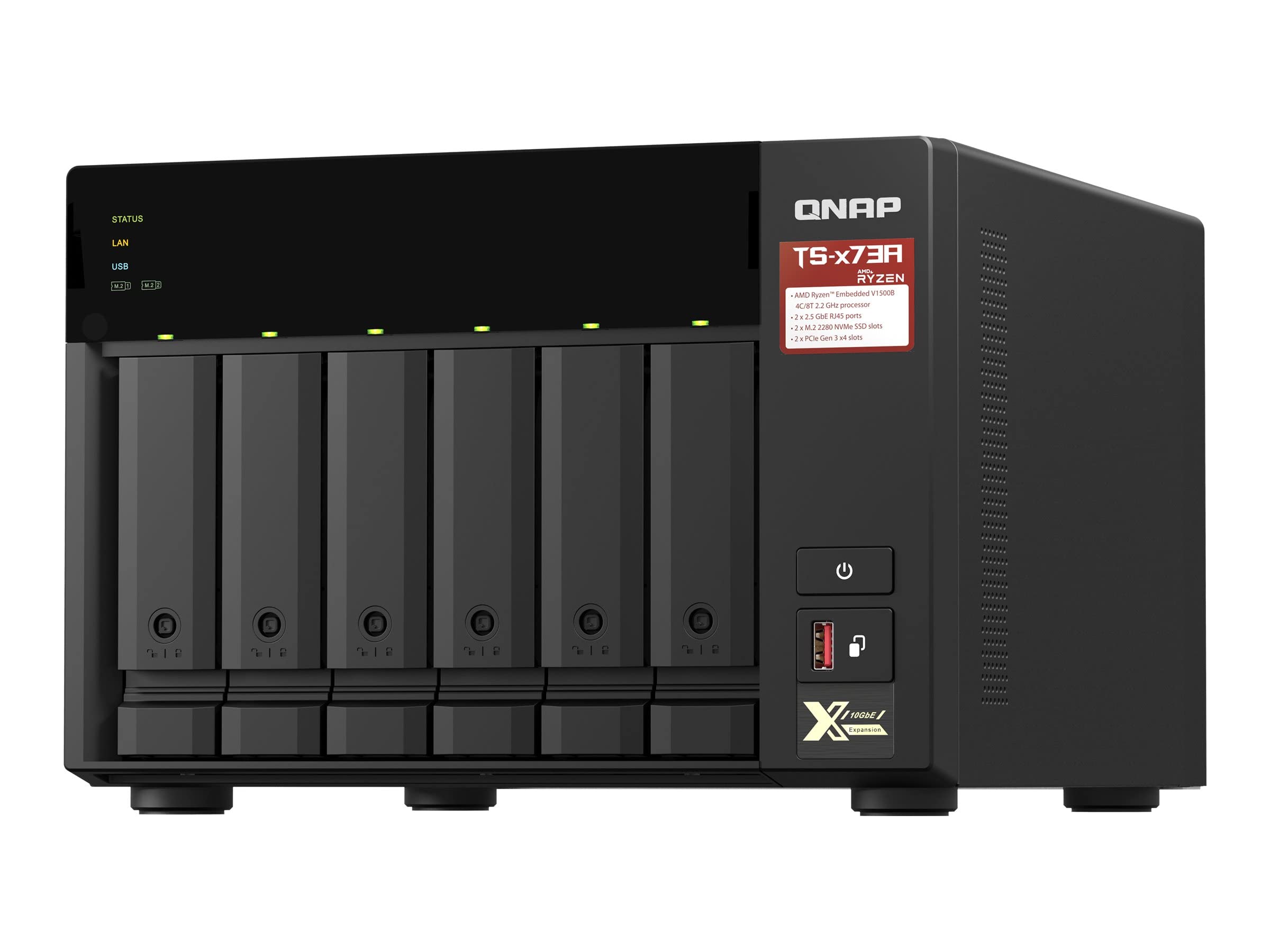 qnap-ts-673a-serveur-nas-6-baies-amd-ryzen-2-5gbe-m-2-nvme-pcie image 2