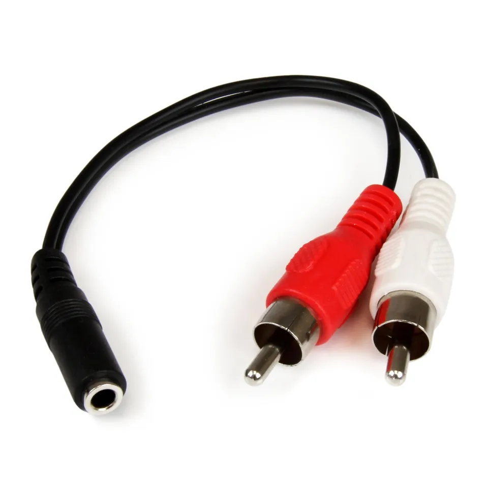 startech-com-mufmrca-c-ble-audio-3-5-mm-femelle-vers-2x-rca-m-le-15-cm image 1