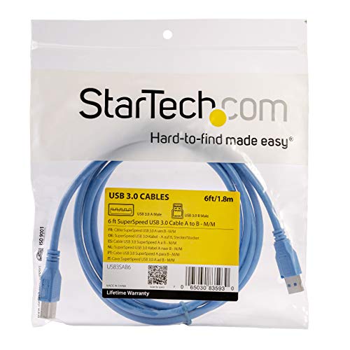 startech-com-c-ble-superspeed-usb-3-0-type-a-vers-type-b-1-8-m-bleu image 6
