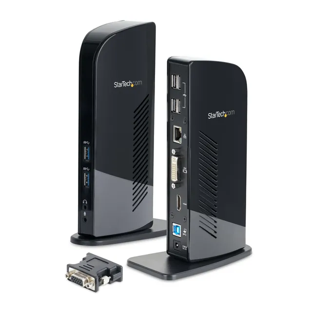 startech-com-dock-usb-a-double-cran-hdmi-dvi-vga-6x-usb-gbe-audio image 1