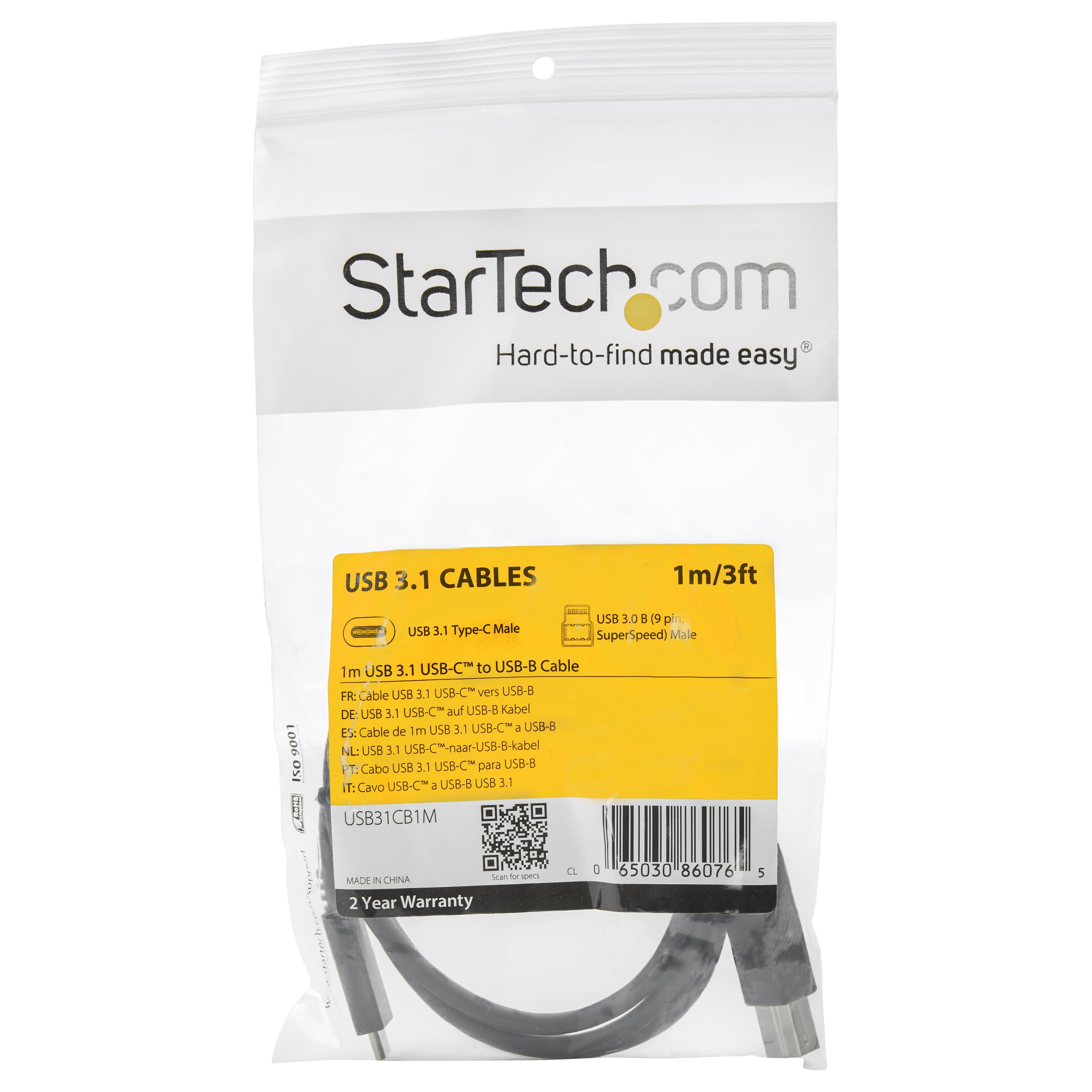 startech-com-usb31cb1m-c-ble-usb-c-vers-usb-b-1-m-10-gbps image 5