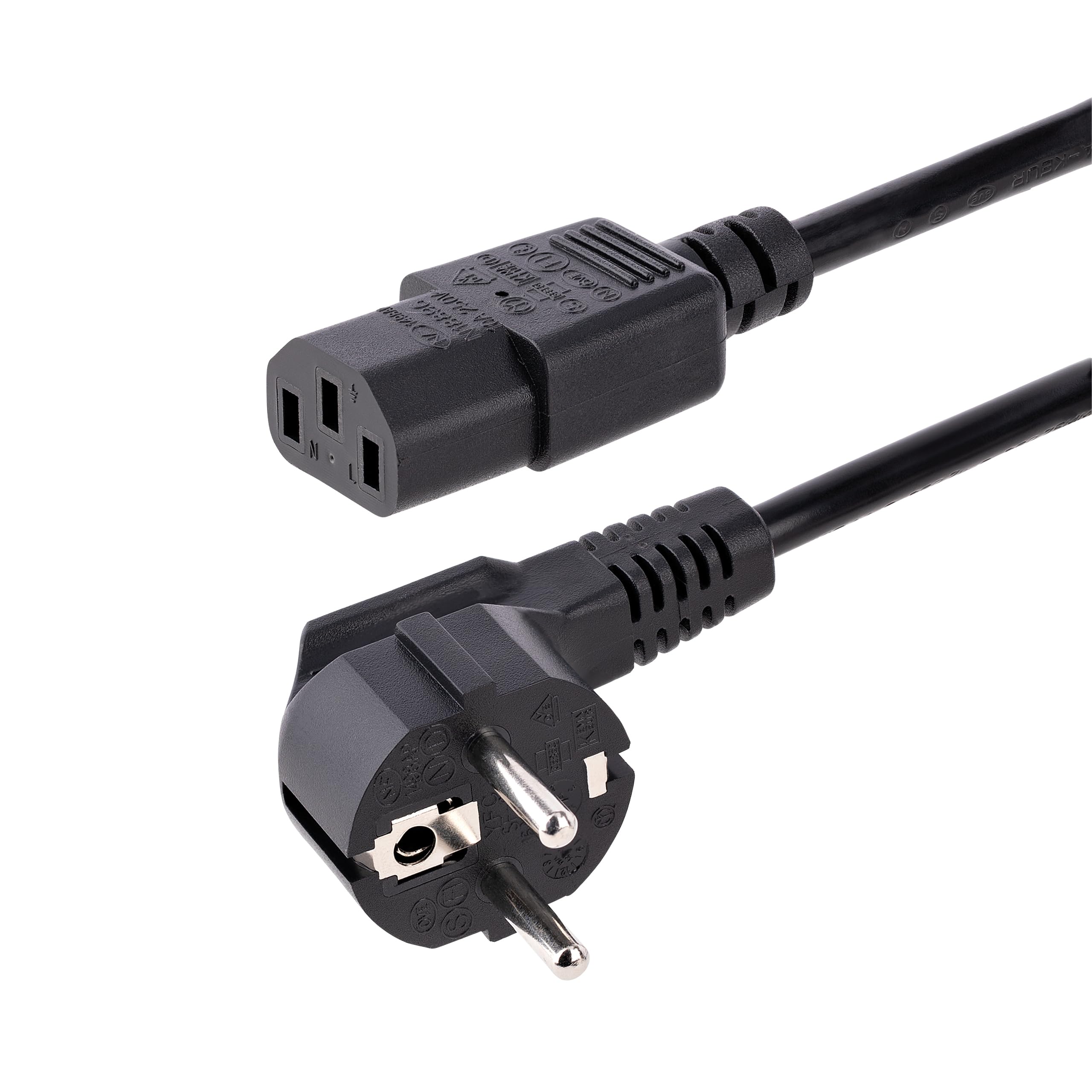 startech-com-pxt101eur-cordon-alimentation-pc-2m-schuko-vers-c13-noir image 1