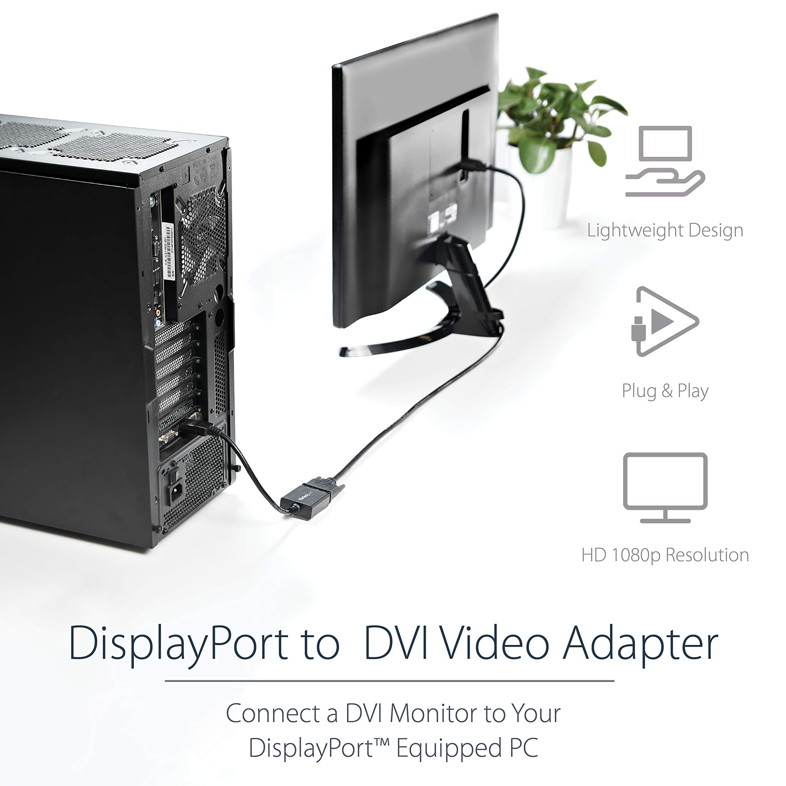 startech-com-dp2dvi2-adaptateur-passif-displayport-vers-dvi-d-1920x1200 image 2