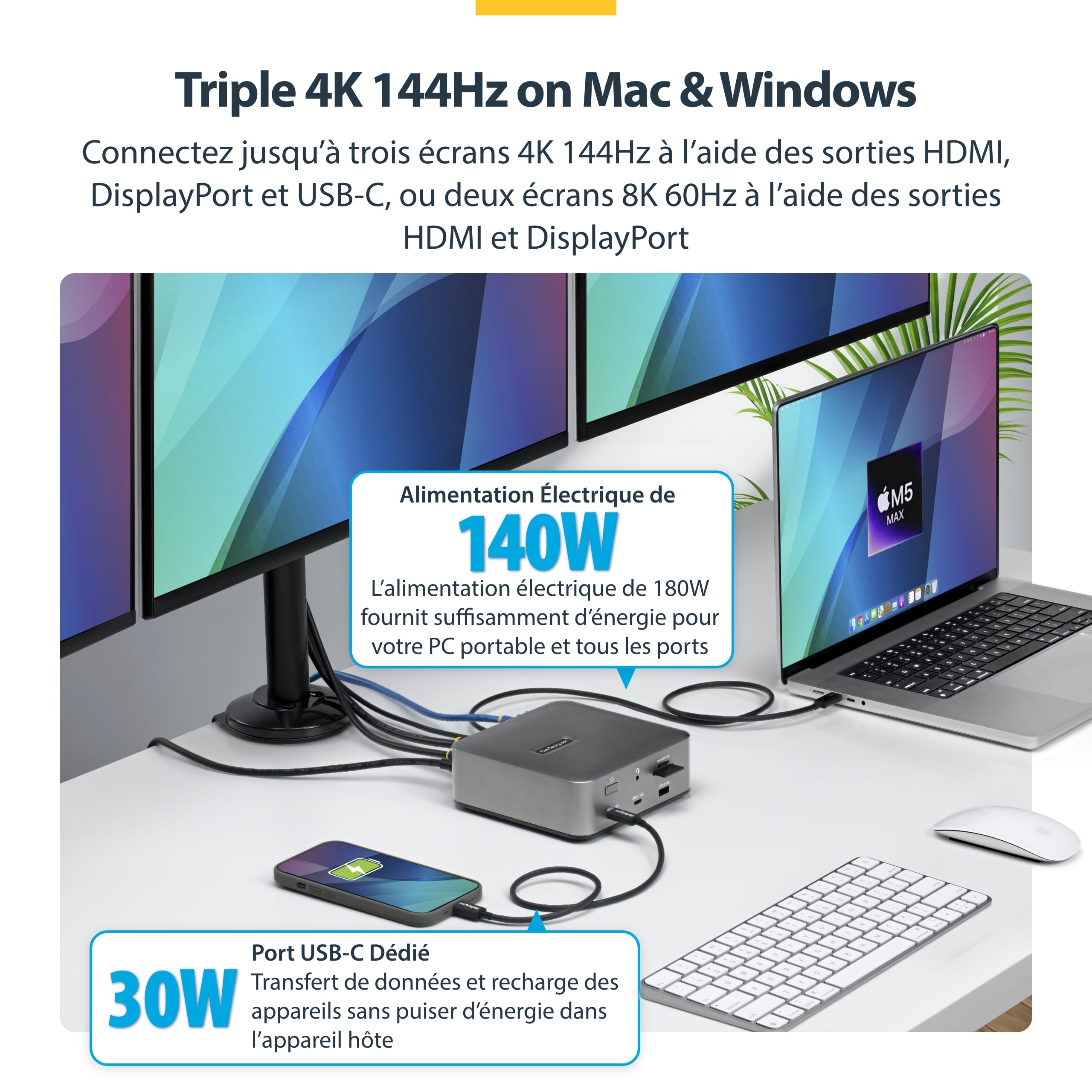 startech-com-dock-thunderbolt-5-usb4-triple-4k-144hz-double-8k-140w-pd image 4