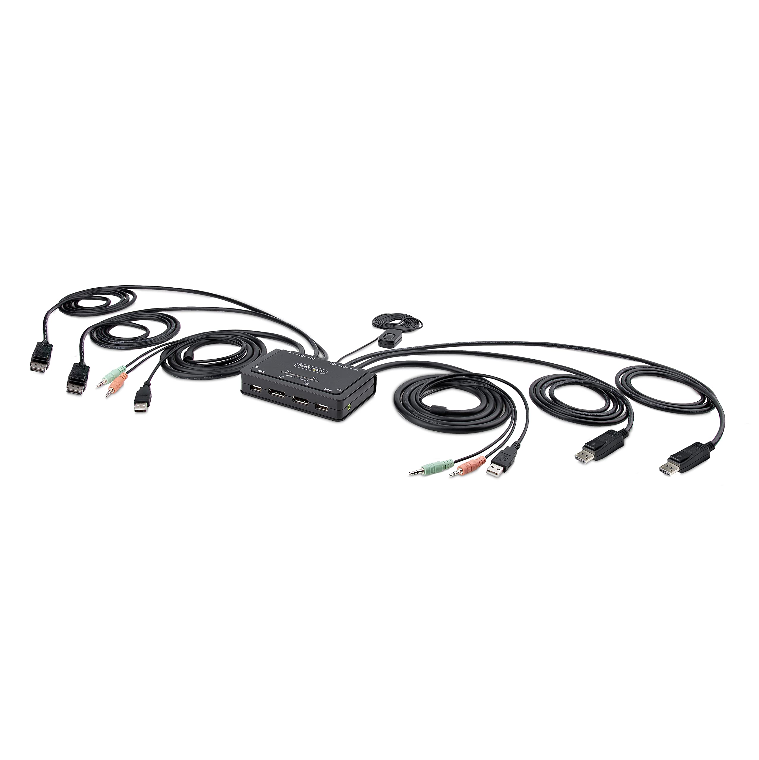startech-com-switch-kvm-displayport-2-ports-double-cran-4k-60hz-aliment-usb image 1