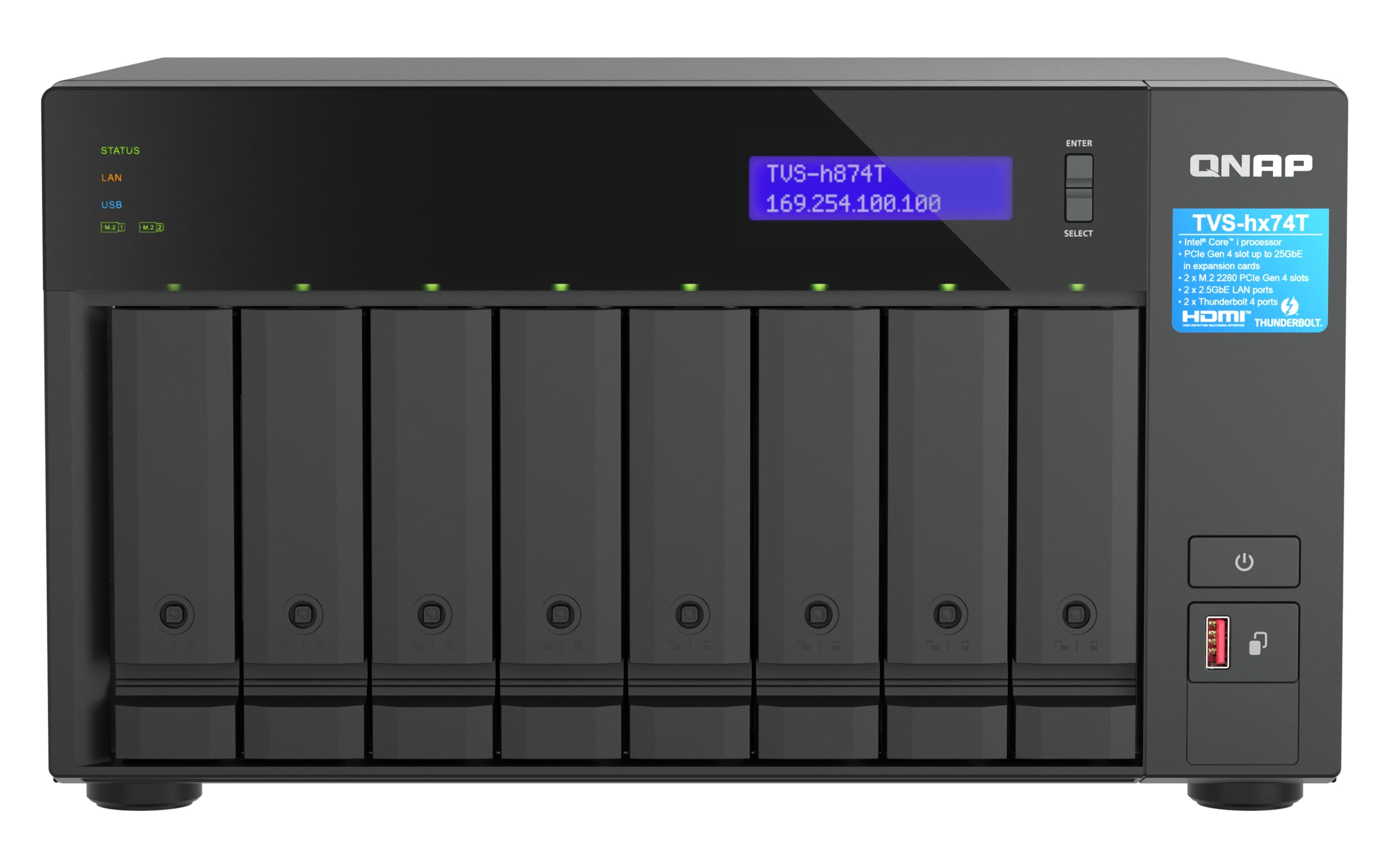 qnap-tvs-h874t-i9-64g-nas-8-baies-i9-16c-64go image 1