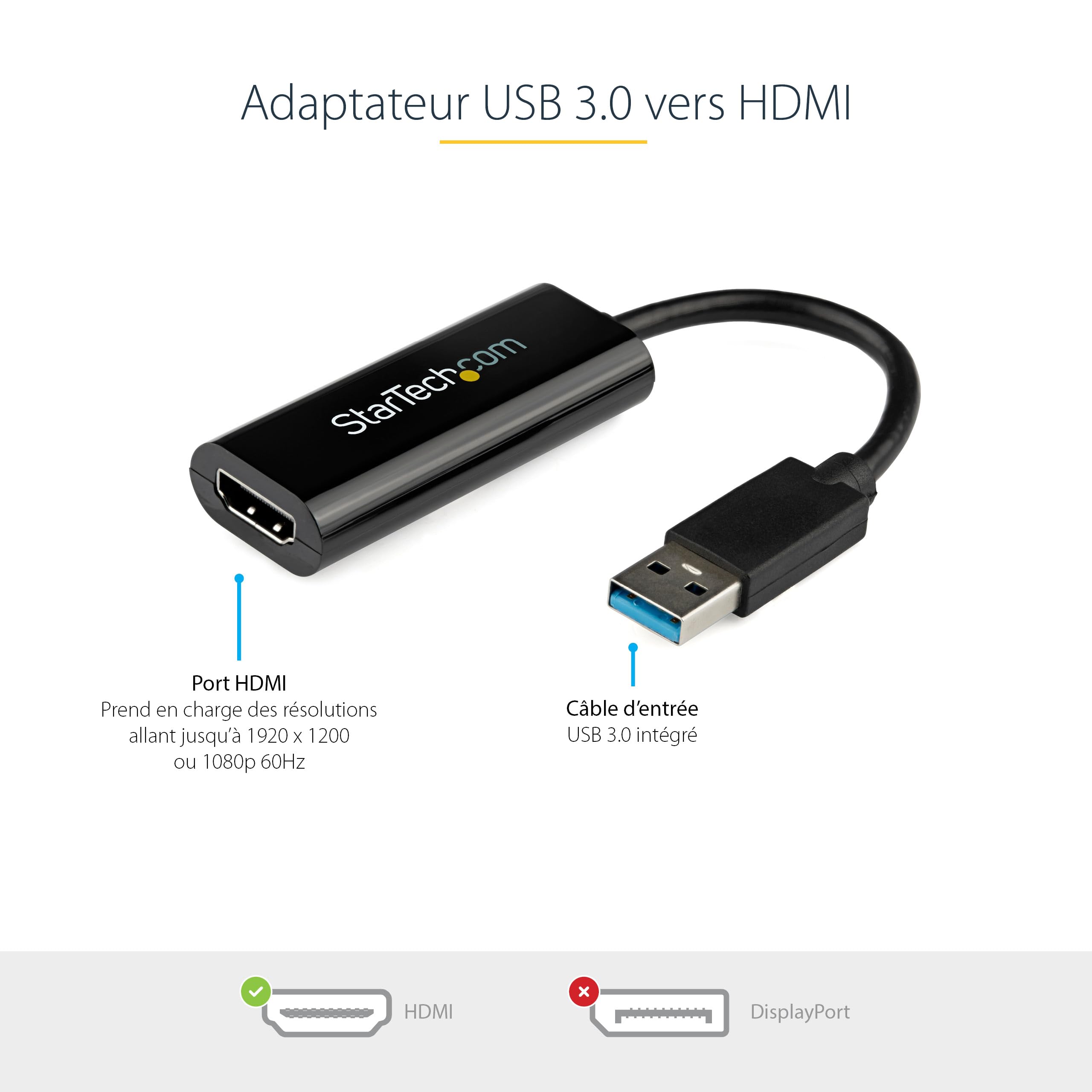 startech-com-usb32hdes-adaptateur-usb-3-0-type-a-vers-hdmi-1080p-noir image 2