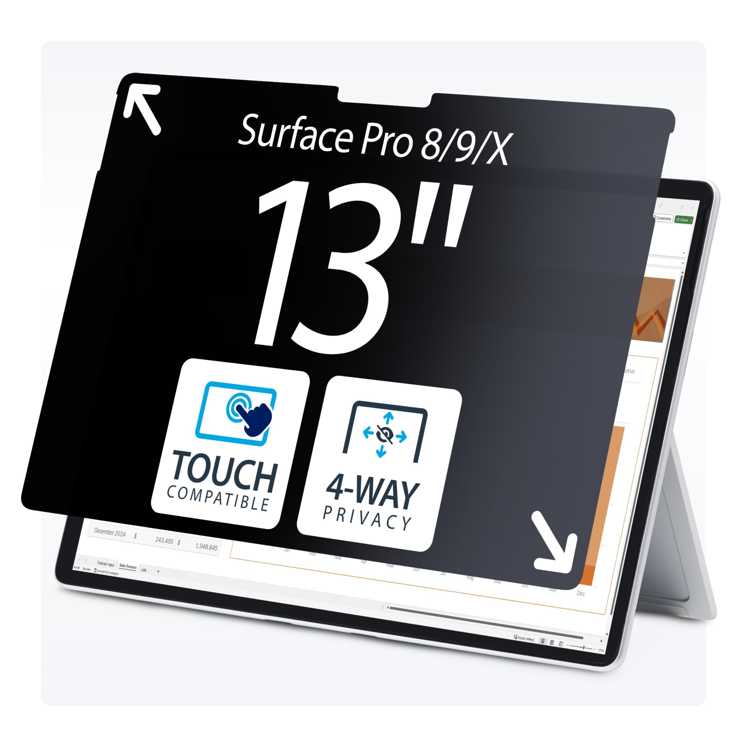 startech-com-filtre-de-confidentialit-4-sens-pour-surface-pro-8-9-x-11-13-mat image 1