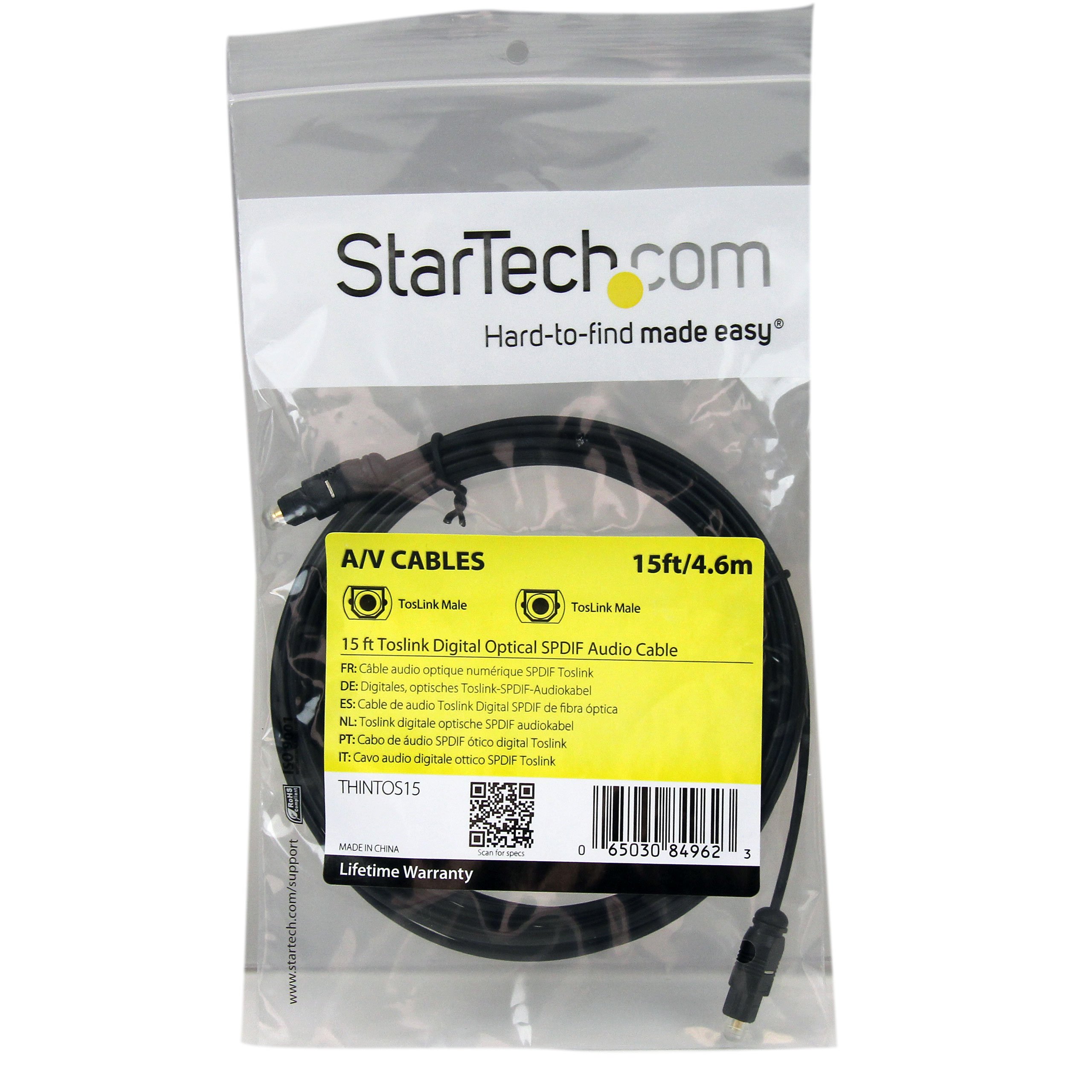 startech-com-thintos15-c-ble-audio-optique-num-rique-toslink-fin-m-m-4-5-m image 3