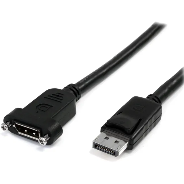 startech-com-c-ble-displayport-montage-sur-panneau-1-m-4k-m-f-blanc image 1