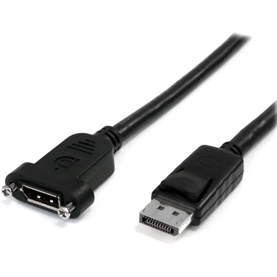 startech-com-c-ble-displayport-montage-sur-panneau-1-m-4k-m-f-blanc image 1
