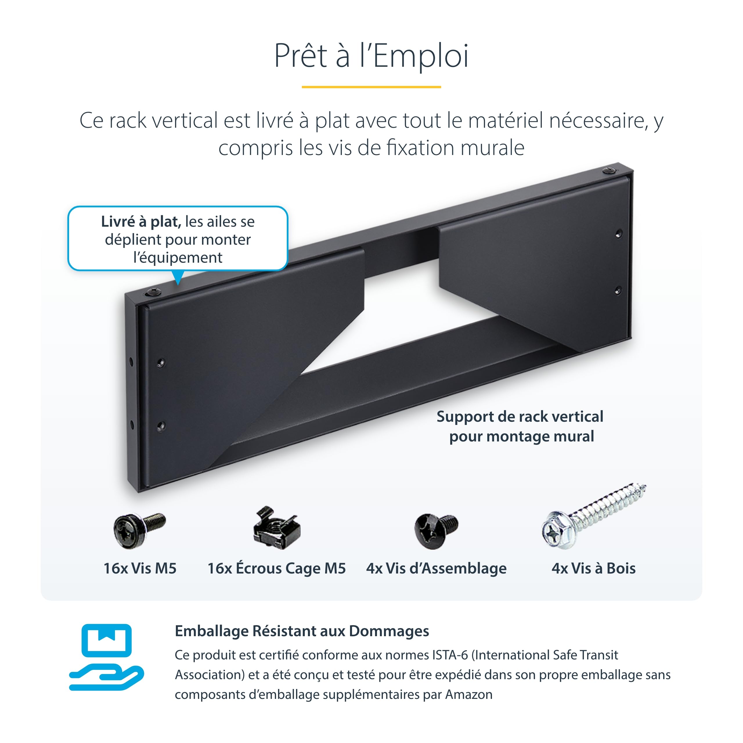 startech-com-rk419wallv-n-support-mural-vertical-4u-rack-19-pouces-55kg image 5