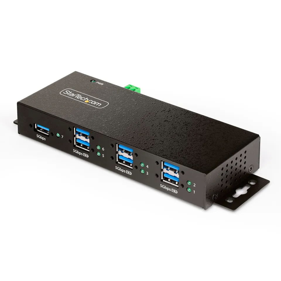 startech-com-5g7aindrm-usb-a-hub-hub-usb-7-ports-5gbps-industriel-g-r image 1
