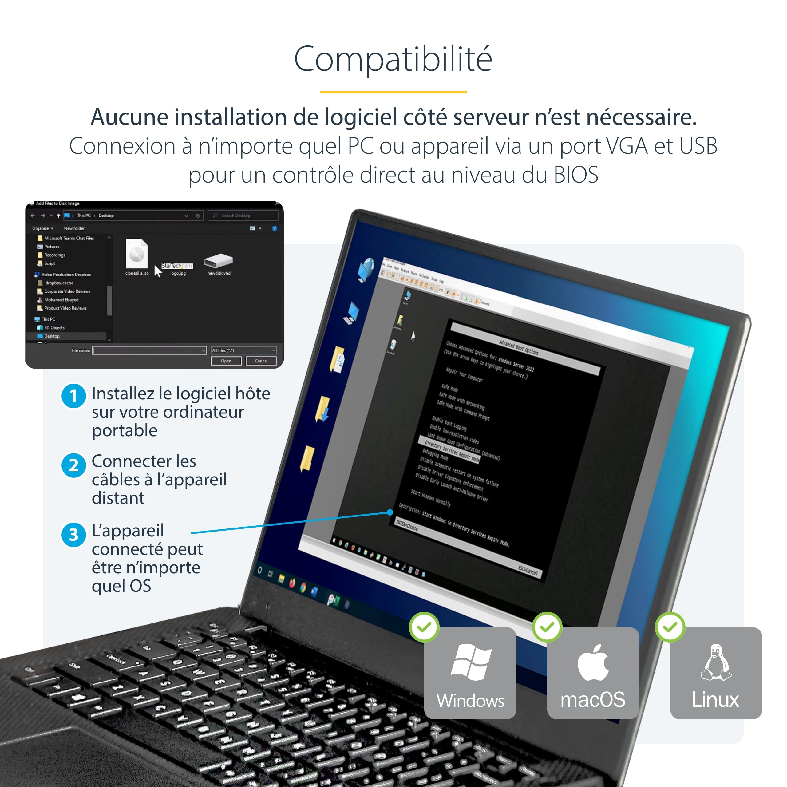 startech-com-notecons01-adaptateur-crash-cart-usb-vga-pour-portable image 5