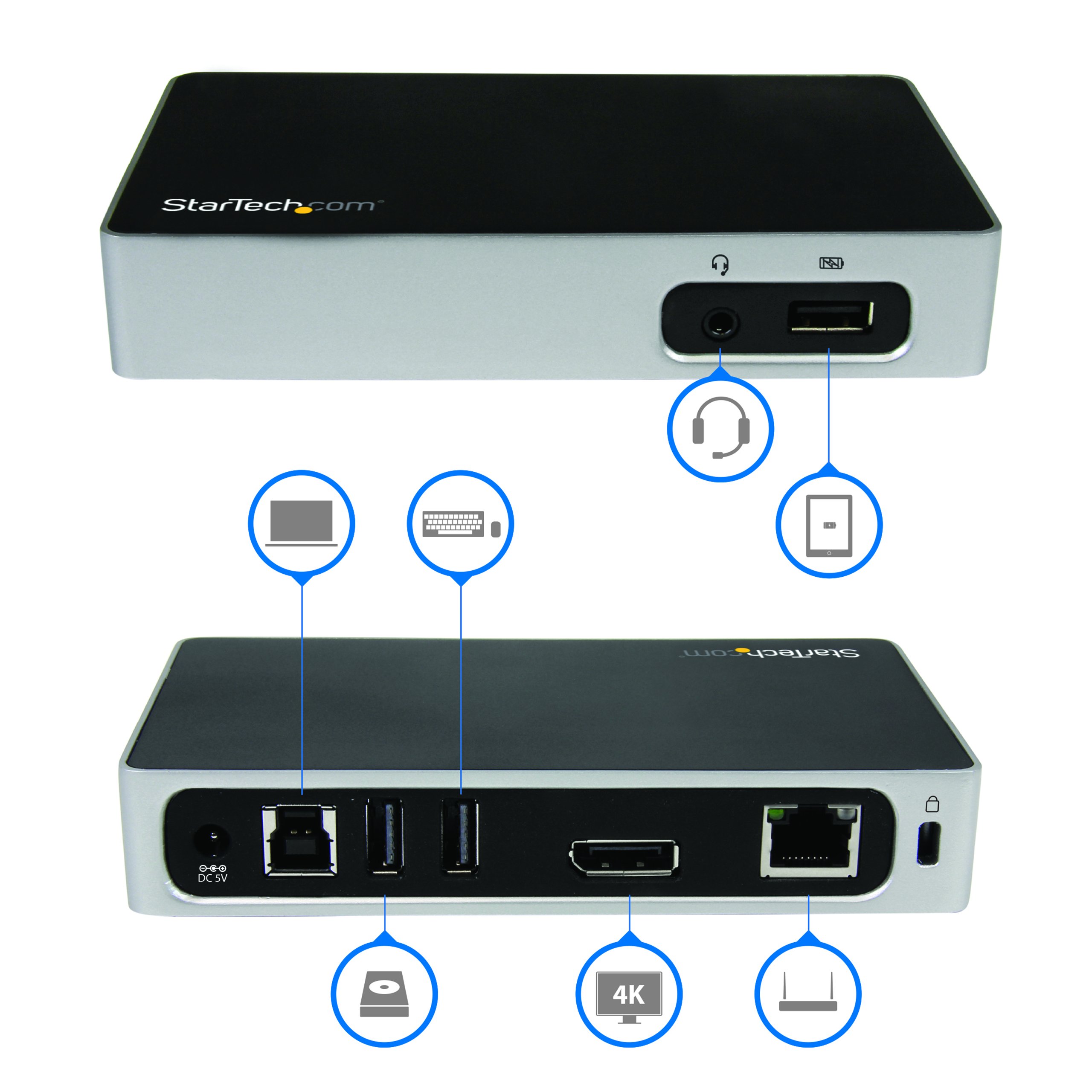 startech-com-usb3vdock4dp-station-d-accueil-usb-3-0-universelle-displayport-4k-g image 2