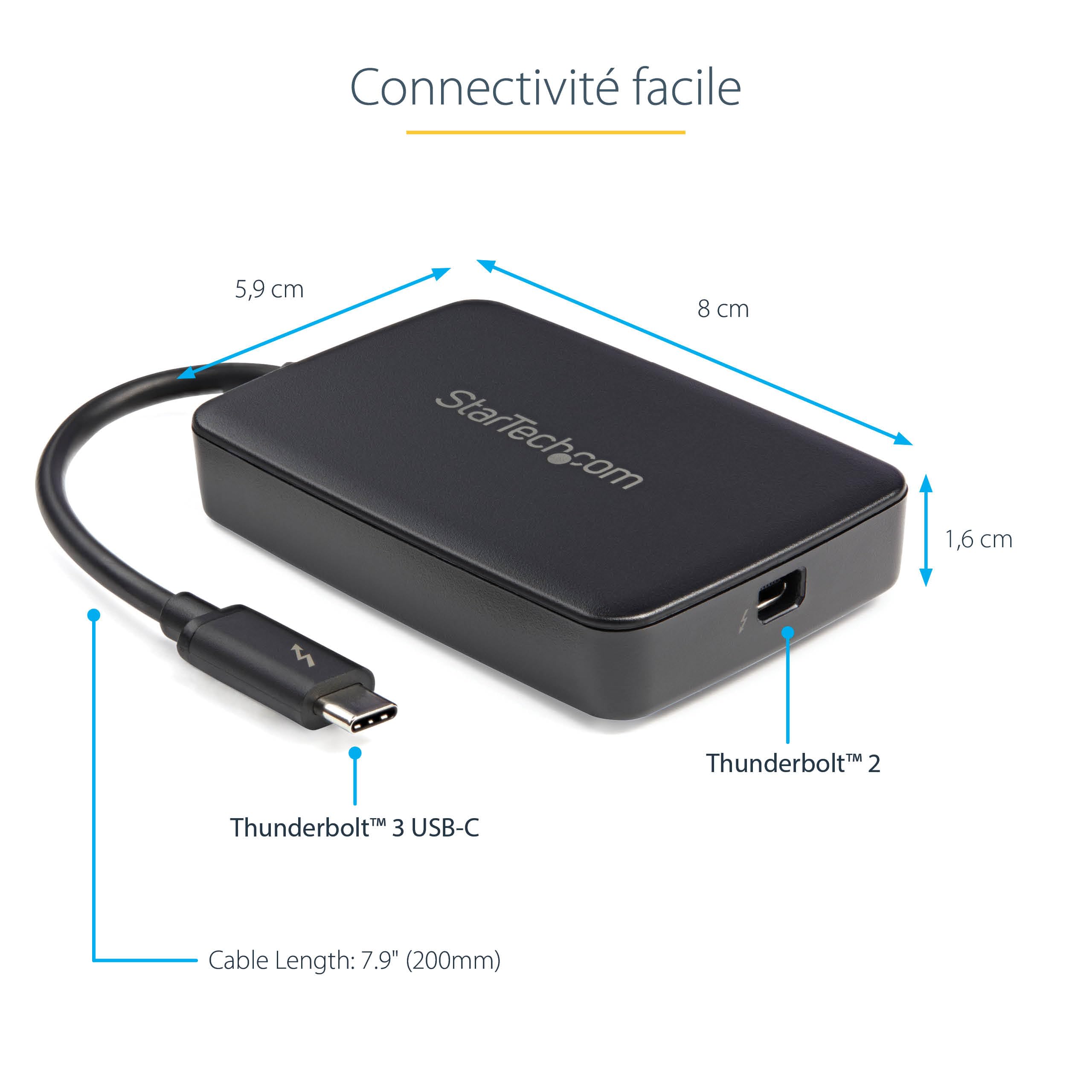 startech-com-tbt3tbtadap-adaptateur-thunderbolt-3-vers-thunderbolt-2-1-noir image 3