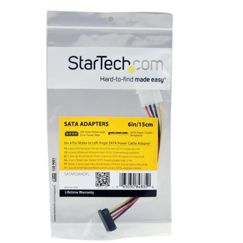 startech-com-adaptateur-d-alimentation-lp4-vers-sata-angle-droit-15-cm-4-broches image 4