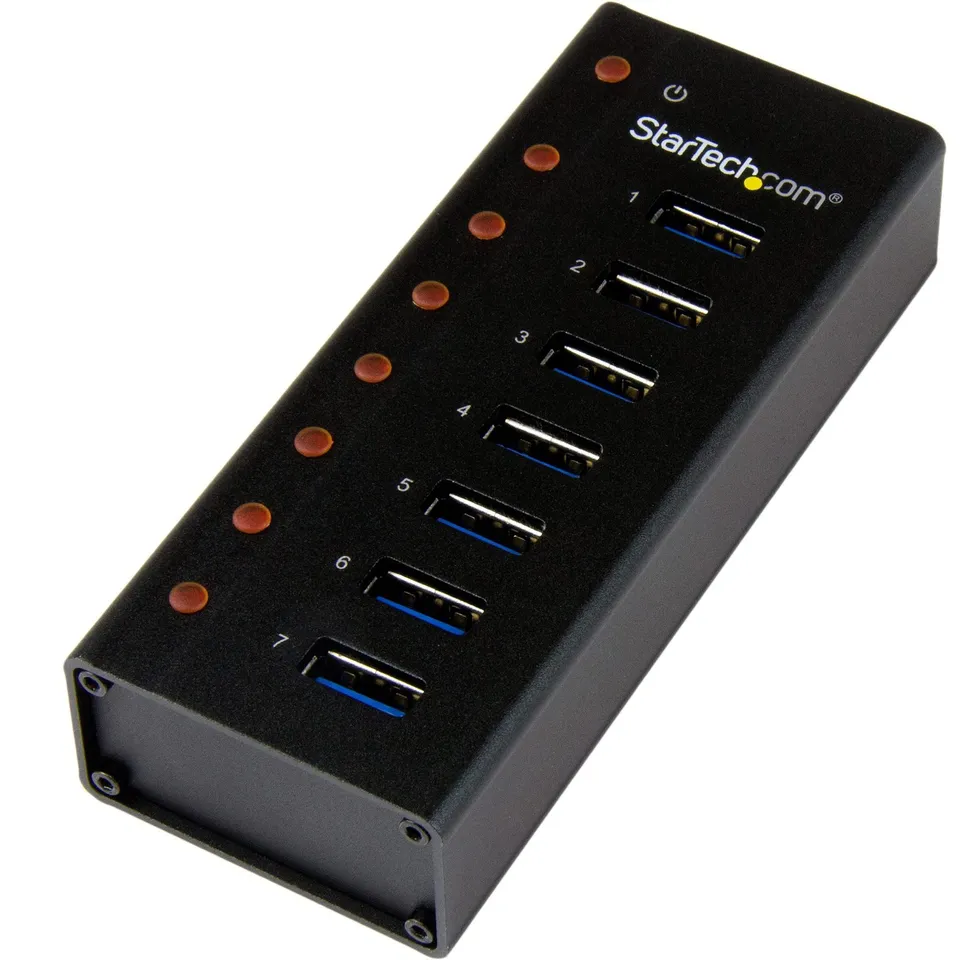 startech-com-st7300u3m-hub-usb-3-0-7-ports-5-gbps-m-tal-mural image 1