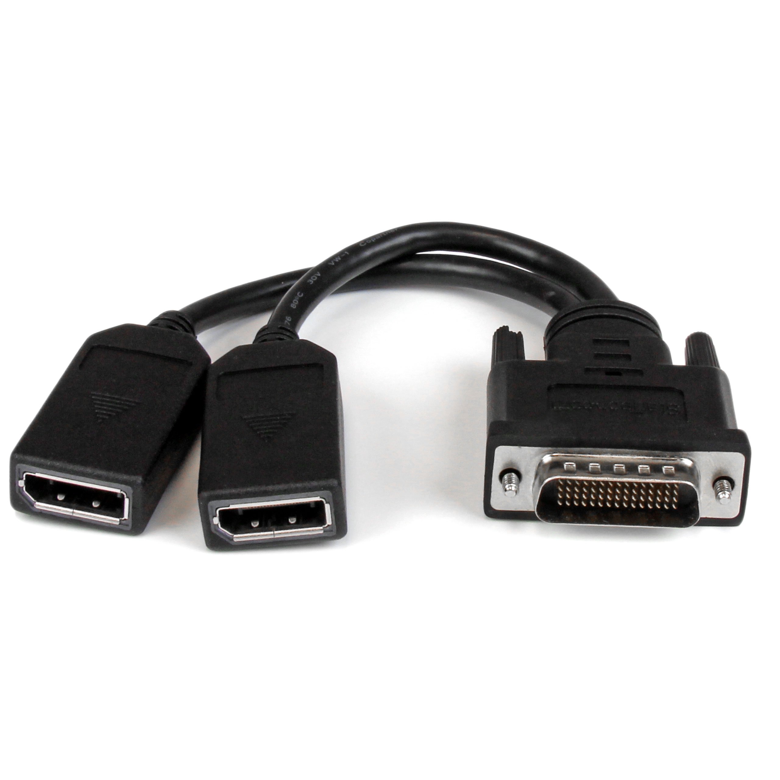 startech-com-adaptateur-dms-59-vers-2x-displayport-20-cm-noir image 1