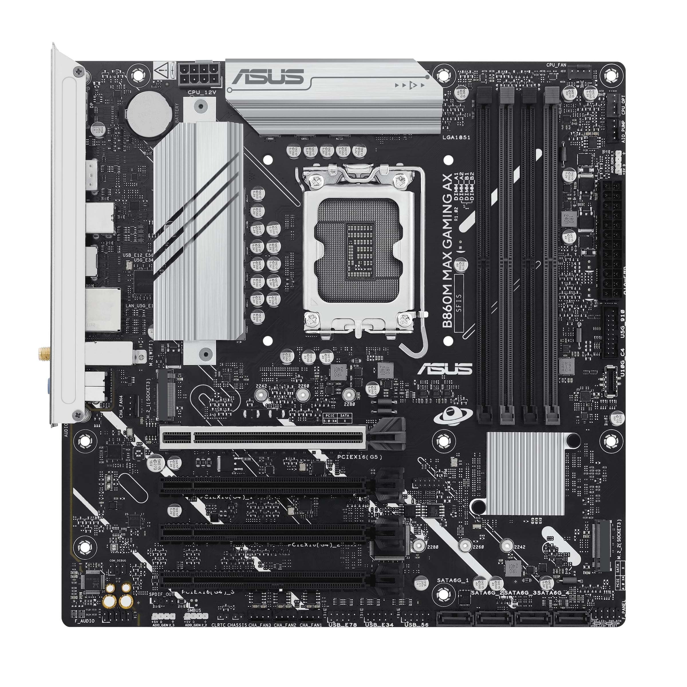 asus-rog-b860m-max-gaming-ax-carte-m-re-micro-atx-lga-1851-ddr5-wifi image 2