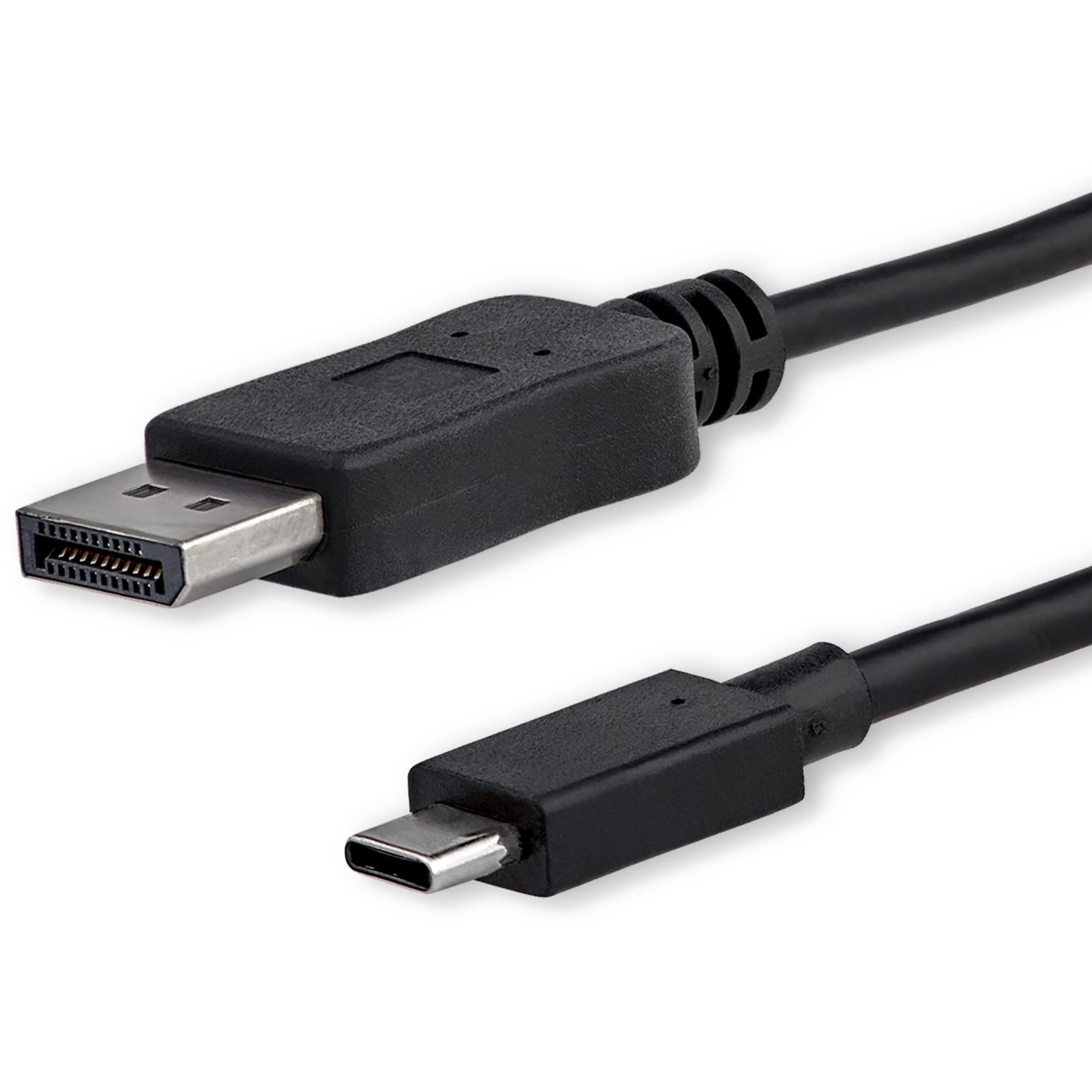 startech-com-c-ble-usb-c-vers-displayport-1-2-4k-60hz-dp-alt-mode-1-m-noir-cdp2d image 1