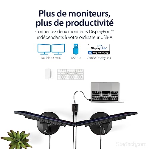 startech-com-usb32dp24k60-adaptateur-usb-3-0-vers-double-displayport-4k-60hz image 8