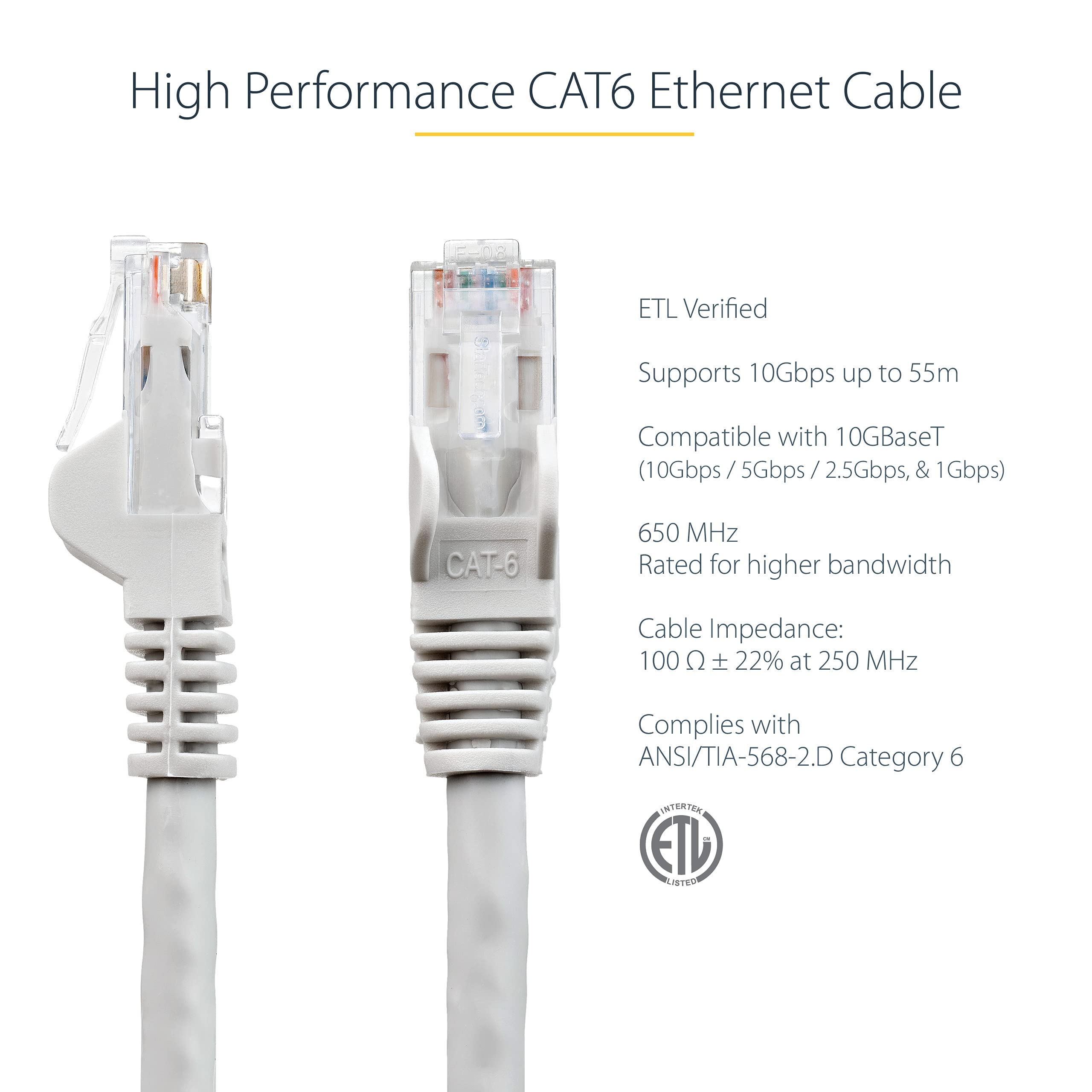 startech-com-n6patc1mgr-c-ble-r-seau-cat6-rj45-utp-1-m-gris-poe-100w image 2