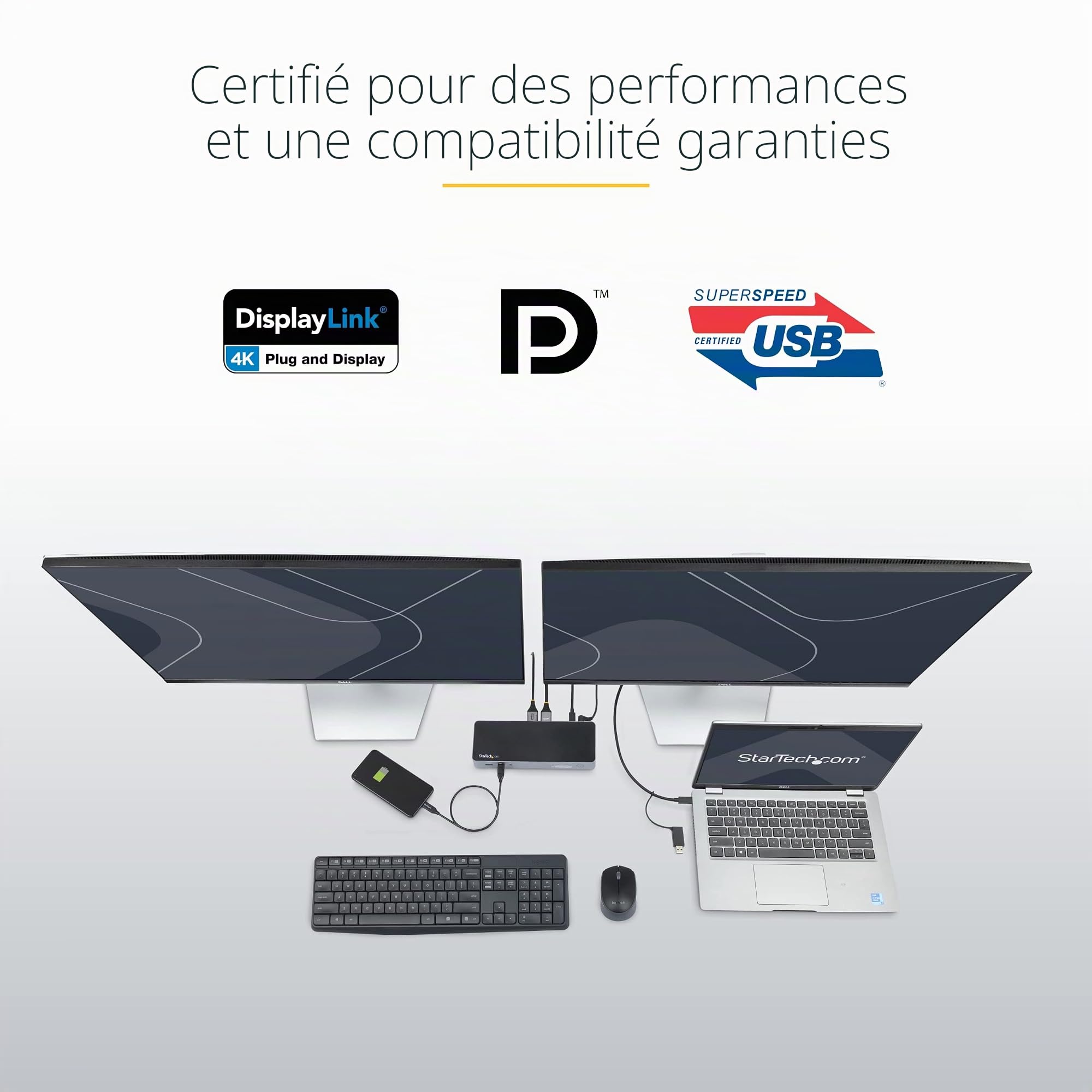 startech-com-station-d-accueil-hybride-usb-c-usb-a-double-4k-hdmi-displayport-gb image 2