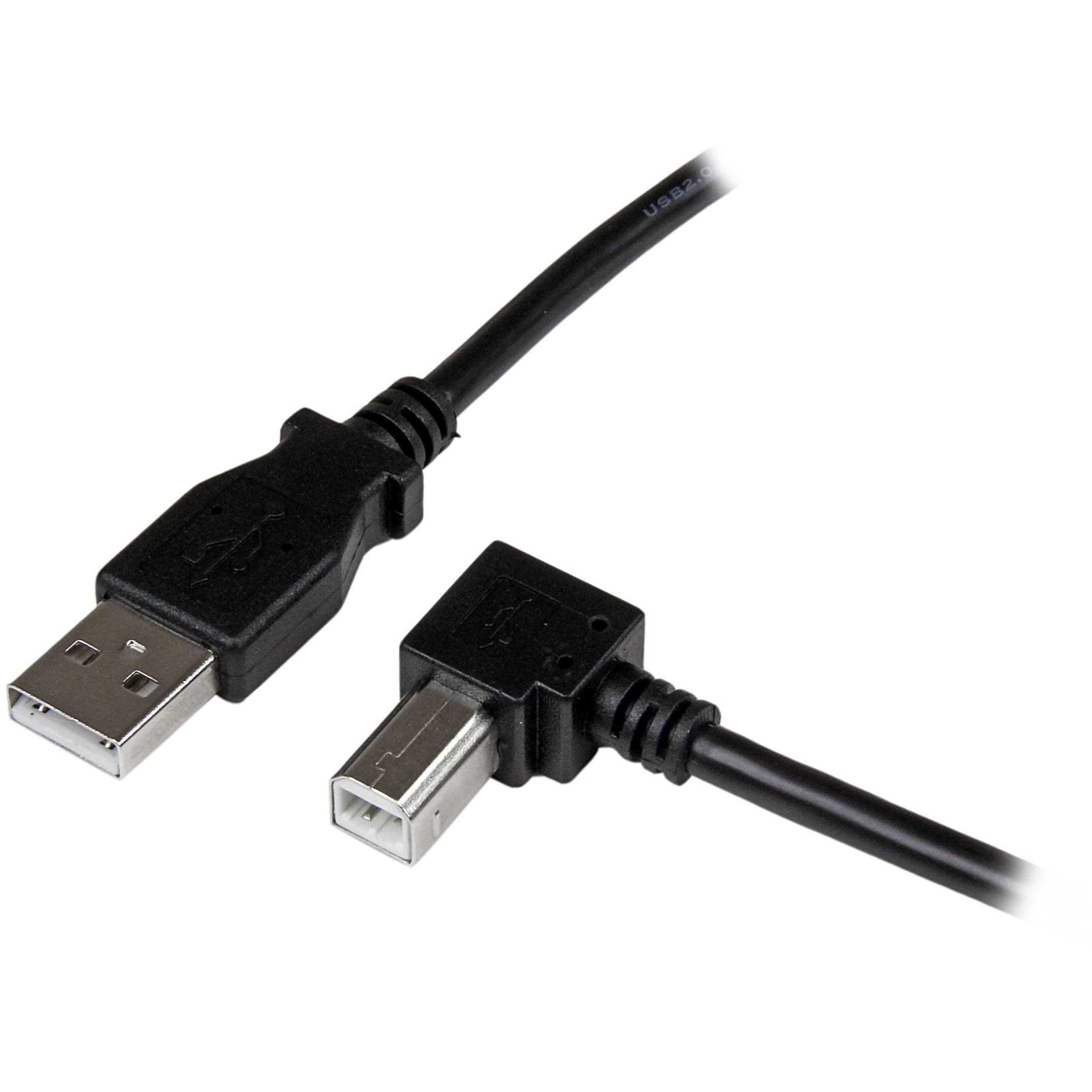 startech-com-c-ble-usb-2-0-usb-a-vers-usb-b-coud-droite-1m-noir-usbab1mr image 1