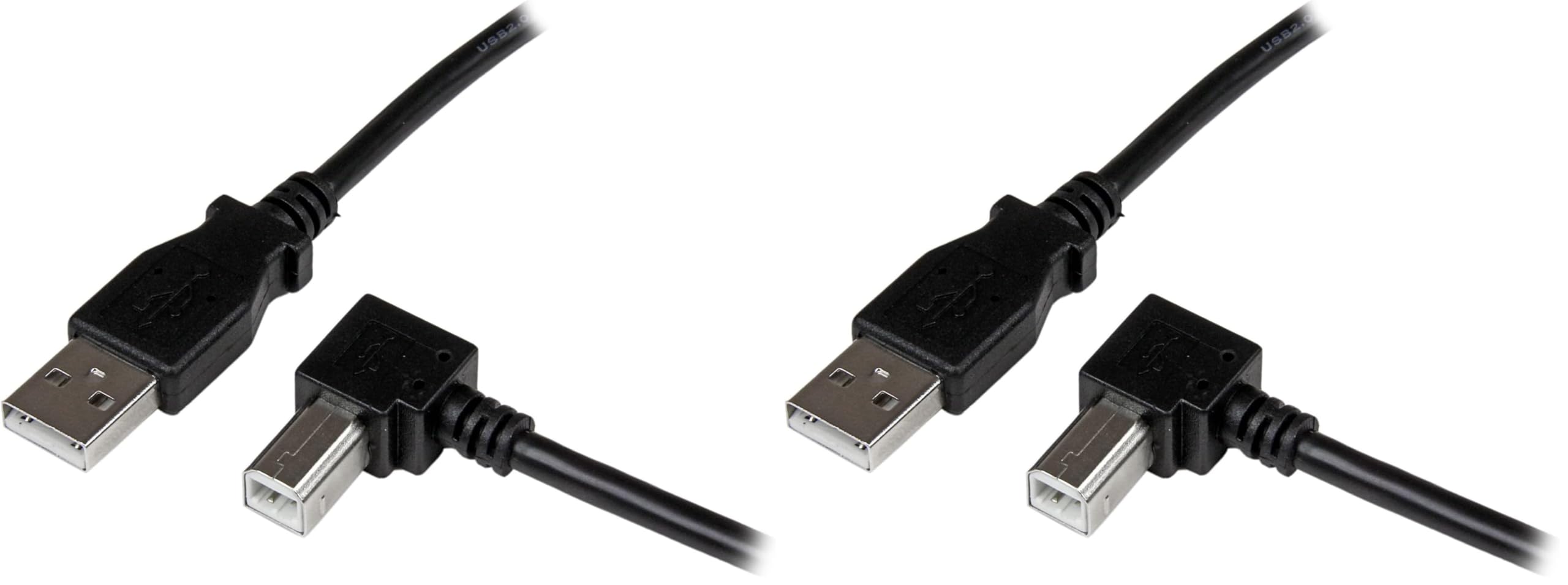 startech-com-c-ble-usb-2-0-usb-a-vers-usb-b-coud-droite-1m-noir-usbab1mr image 3