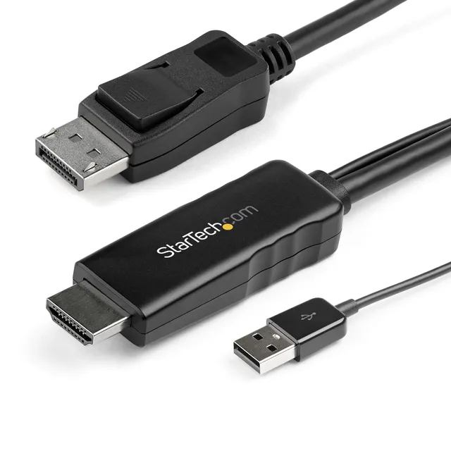 startech-com-hd2dpmm10-c-ble-adaptateur-hdmi-vers-displayport-3-m-4k-30-hz-actif image 1